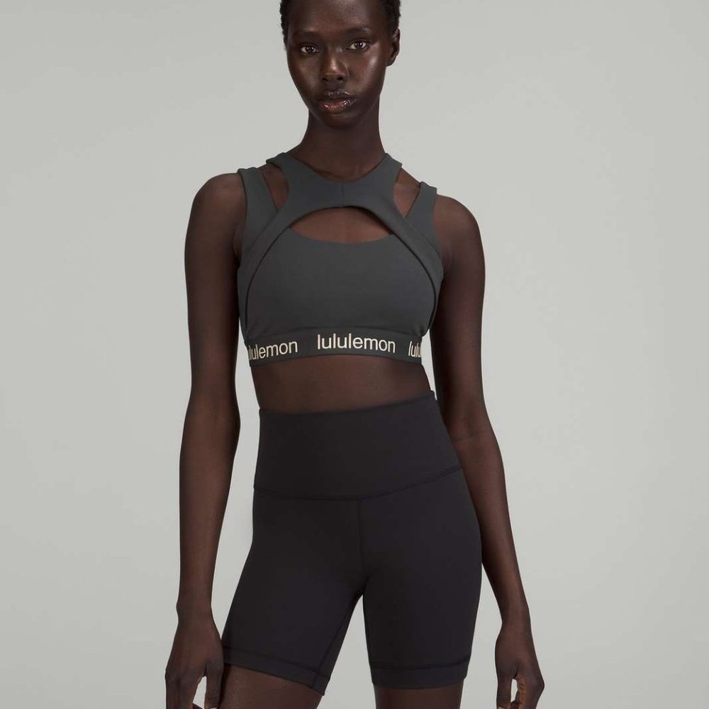 lululemon athletica Charcoal Layered Cutout Sports Bra